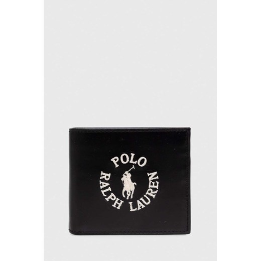 Polo Ralph Lauren portfel skórzany męski kolor czarny 405898660 ze sklepu ANSWEAR.com w kategorii Portfele męskie - zdjęcie 170931968
