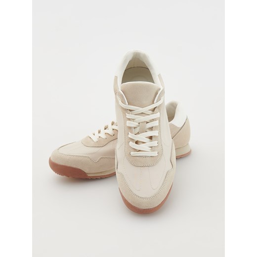 Reserved - Sneakersy ze skórzanymi wstawkami - złamana biel Reserved 41 Reserved