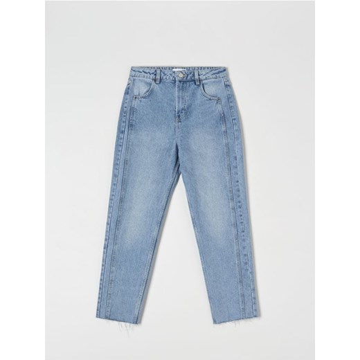 Sinsay - Jeansy straight high waist - niebieski Sinsay 32 Sinsay