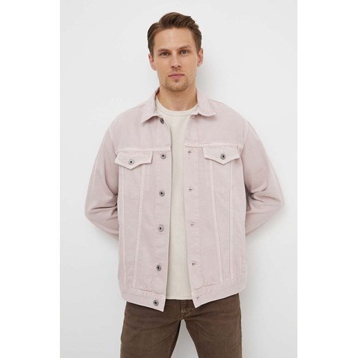 Pepe Jeans kurtka jeansowa męska kolor różowy przejściowa ze sklepu ANSWEAR.com w kategorii Kurtki męskie - zdjęcie 170938246