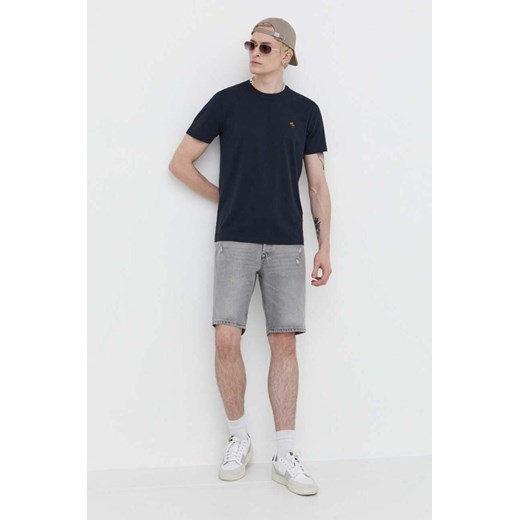 Abercrombie & Fitch t-shirt bawełniany męski kolor granatowy gładki Abercrombie & Fitch XXL ANSWEAR.com