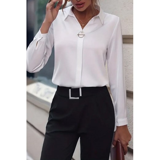 Koszula LENALDA WHITE S okazja Ivet Shop