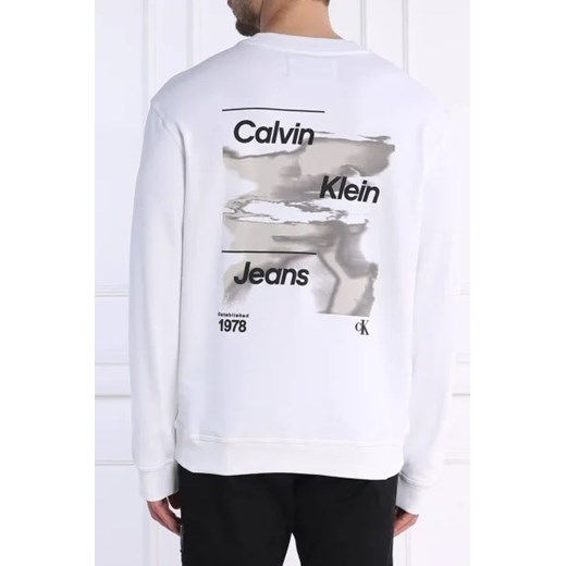 CALVIN KLEIN JEANS Bluza DIFFUSED LOGO CREW NECK | Loose fit M promocyjna cena Gomez Fashion Store