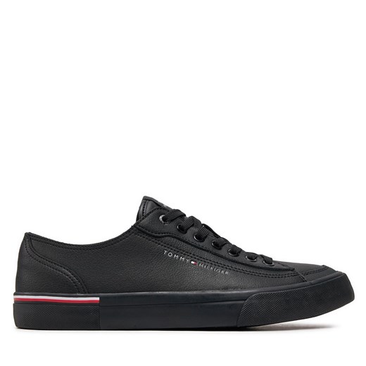 Sneakersy Tommy Hilfiger Corporate Vulc Leather FM0FM04953 Black BDS ze sklepu eobuwie.pl w kategorii Trampki męskie - zdjęcie 170943525