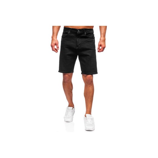 Czarne krótkie spodenki jeansowe męskie Denley 0628 31/M okazyjna cena Denley