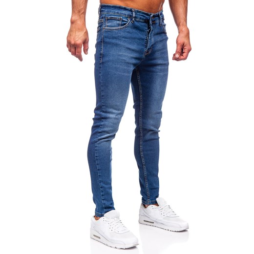 Granatowe spodnie jeansowe męskie slim fit Denley 6262 36/XL Denley wyprzedaż