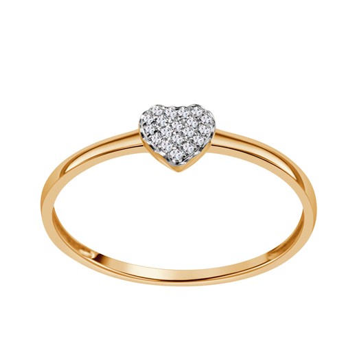 Pierścionek złoty z diamentami - serce ze sklepu YES.pl w kategorii Pierścionki - zdjęcie 170945546