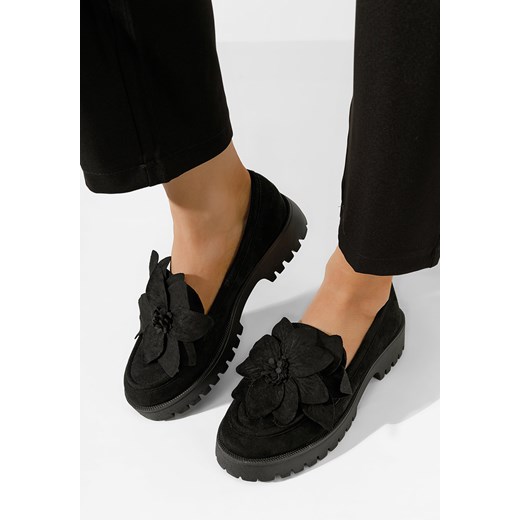Czarne mokasyny na grubej podeszwie Camelea ze sklepu Zapatos w kategorii Mokasyny damskie - zdjęcie 170945836
