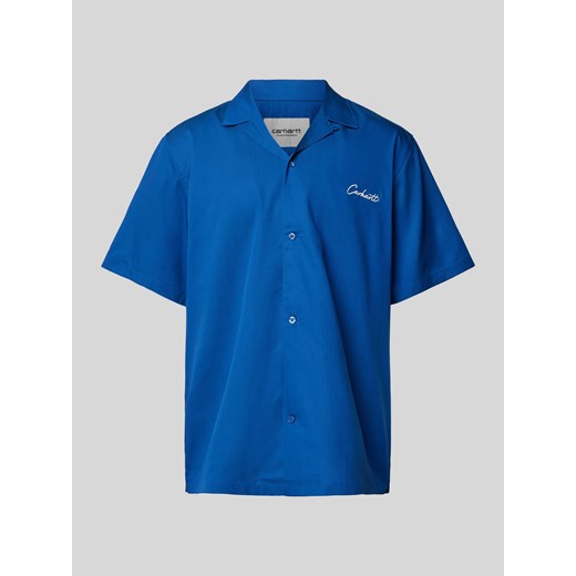 Koszula casualowa ze kołnierzem z połami i wyhaftowanym logo ze sklepu Peek&Cloppenburg  w kategorii Koszule męskie - zdjęcie 170946809