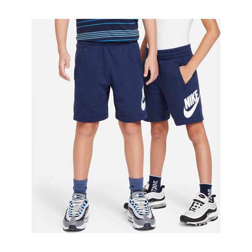Spodenki z dzianiny dresowej dla dużych dzieci Nike Sportswear Club Fleece - Niebieski ze sklepu Nike poland w kategorii Spodenki chłopięce - zdjęcie 170947518