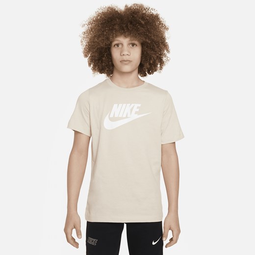 Bawełniany T-shirt dla dużych dzieci Nike Sportswear - Brązowy Nike XL Nike poland