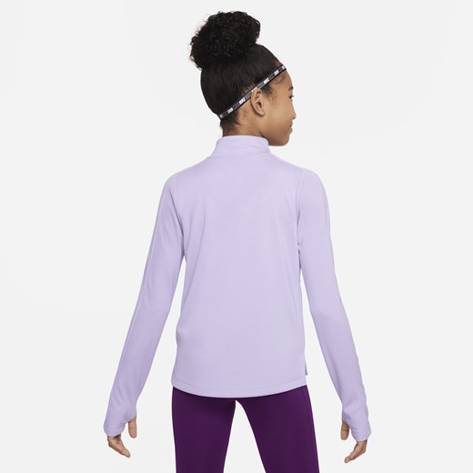 Koszulka do golfa z długim rękawem i zamkiem 1/2 dla dużych dzieci (dziewcząt) Nike XS Nike poland