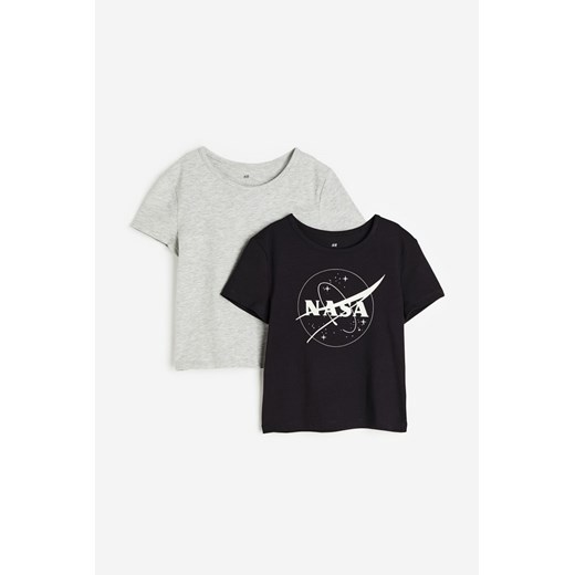 H & M - T-shirt 2-pak - Czarny H & M 140 (8-10Y) H&M