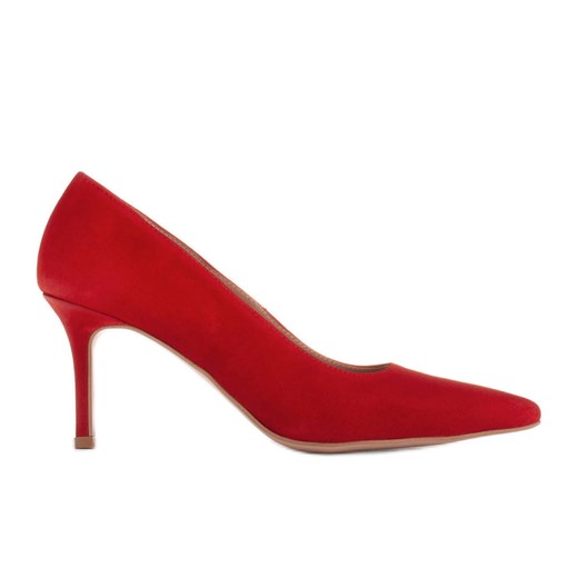 Marco Shoes Eleganckie szpilki zamszowe czerwone ze sklepu ButyModne.pl w kategorii Czółenka - zdjęcie 170948747