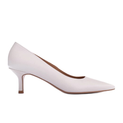 Marco Shoes Eleganckie szpilki na niższym obcasie białe Marco Shoes 35 ButyModne.pl