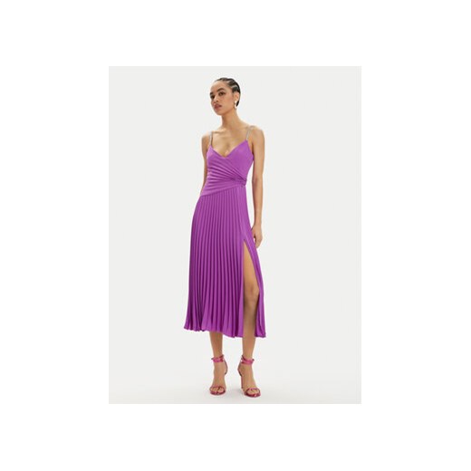 Nissa Sukienka koktajlowa RS14816 Fioletowy Regular Fit ze sklepu MODIVO w kategorii Sukienki - zdjęcie 170951705