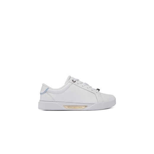 Tommy Hilfiger Sneakersy Golden Hw Court Sneaker FW0FW07702 Biały ze sklepu MODIVO w kategorii Trampki damskie - zdjęcie 170951715