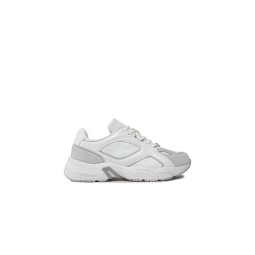 Calvin Klein Jeans Sneakersy Retro Tennis Low Lace Mix Nbs Lu YW0YW01312 Biały ze sklepu MODIVO w kategorii Buty sportowe damskie - zdjęcie 170952145