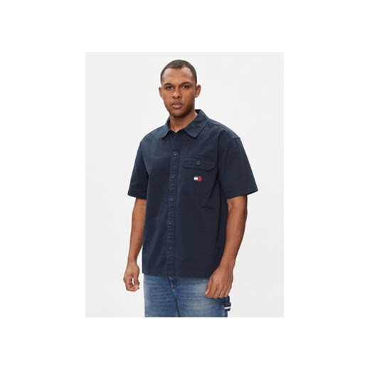Tommy Jeans Koszula Essential DM0DM18969 Granatowy Regular Fit ze sklepu MODIVO w kategorii Koszule męskie - zdjęcie 170952756