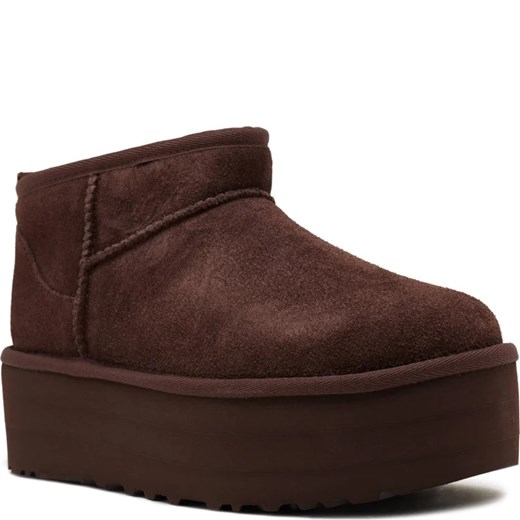 UGG Skórzane śniegowce W CLASSIC ULTRA MINI | z dodatkiem wełny 39 Gomez Fashion Store