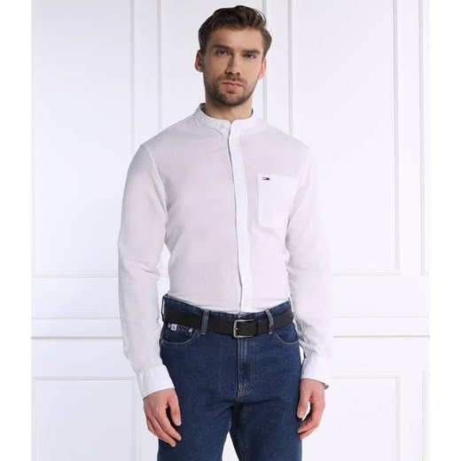 Tommy Jeans Koszula MAO LINEN BLEND | Regular Fit | z dodatkiem lnu ze sklepu Gomez Fashion Store w kategorii Koszule męskie - zdjęcie 170954116