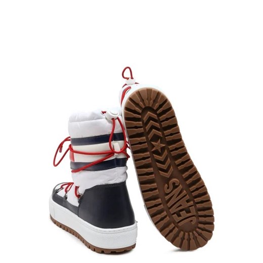 Śniegowce damskie białe Tommy Jeans wiązane casual z tworzywa sztucznego