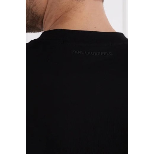 T-shirt męski czarny Karl Lagerfeld z bawełny 