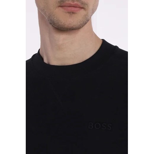 T-shirt męski czarny BOSS HUGO na wiosnę z krótkim rękawem 