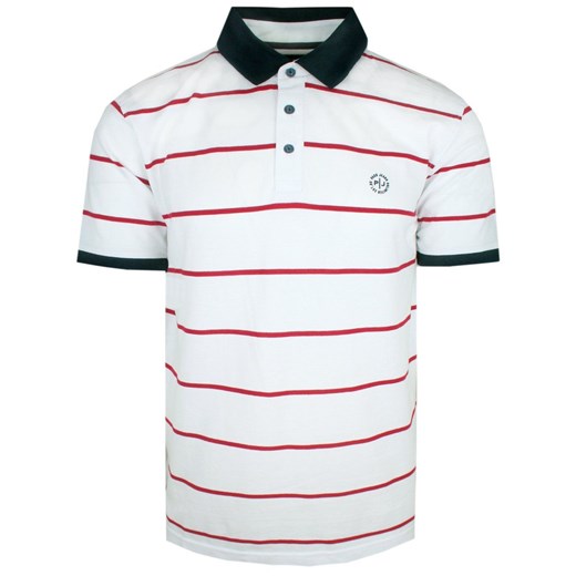 Koszulka Polo, Męska - Pako Jeans - Biała, Czerwone Prążki TSPJNSpoloMITTbi ze sklepu JegoSzafa.pl w kategorii T-shirty męskie - zdjęcie 170955639