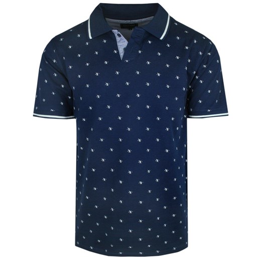 Koszulka Polo - Pako Jeans - Granatowa, Drobny Wzór  TSPJNSpoloVISIONgr ze sklepu JegoSzafa.pl w kategorii T-shirty męskie - zdjęcie 170955645