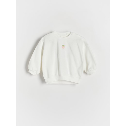 Reserved - Bluza z haftem - złamana biel ze sklepu Reserved w kategorii Bluzy i swetry - zdjęcie 170958495