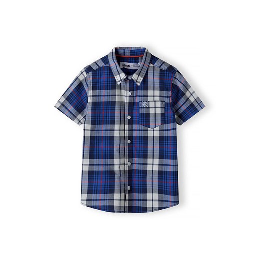 Koszula w kratę chłopięca z kieszonką i krótkim rękawem ze sklepu 5.10.15 w kategorii Koszule chłopięce - zdjęcie 170964077