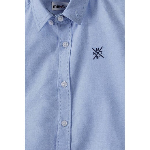 Niebieska koszula z krótkim rękawem z tkaniny oksford dla chłopca Minoti 140/146 5.10.15