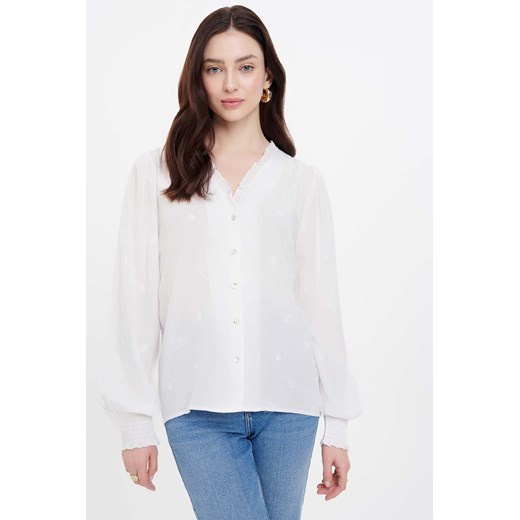 Damska koszula z haftem i falbankami - biała ze sklepu 5.10.15 w kategorii Koszule damskie - zdjęcie 170964157