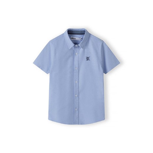 Niebieska koszula z krótkim rękawem z tkaniny oksford chłopięca Minoti 122/128 5.10.15