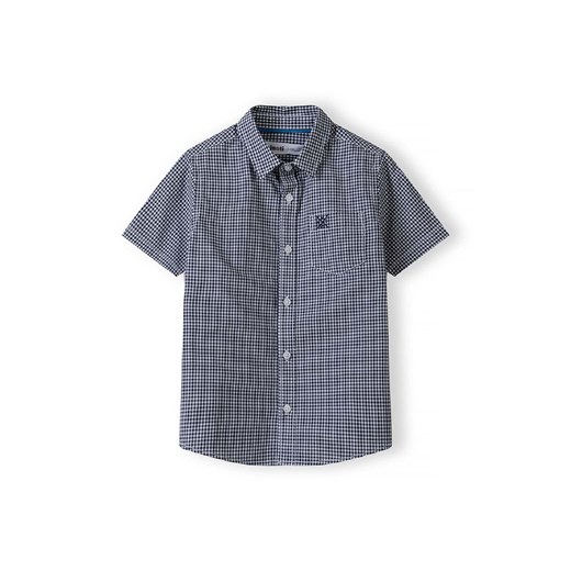 Bawełniana koszula w kratę z krótkim rękawem i kieszonką ze sklepu 5.10.15 w kategorii Koszule chłopięce - zdjęcie 170964319