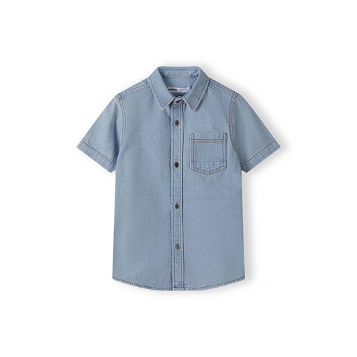 Koszula jeansowa z krótkim rękawem i kieszonką dla chłopca ze sklepu 5.10.15 w kategorii Koszule chłopięce - zdjęcie 170964365