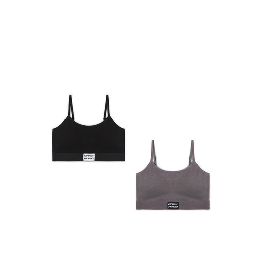 Cropp - 2 pack sportowych staników - czarny ze sklepu Cropp w kategorii Biustonosze - zdjęcie 170965008