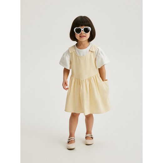 Reserved - Bawełniana sukienka - żółty ze sklepu Reserved w kategorii Sukienki dziewczęce - zdjęcie 170965216