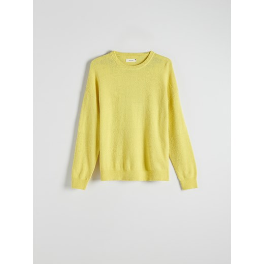 Reserved - Sweter o strukturalnym splocie - żółty ze sklepu Reserved w kategorii Swetry męskie - zdjęcie 170965287