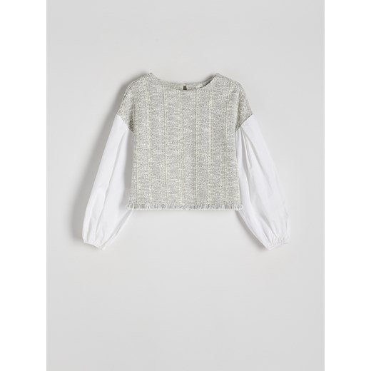 Reserved - Bluzka z kontrastowymi rękawami - wielobarwny Reserved S Reserved