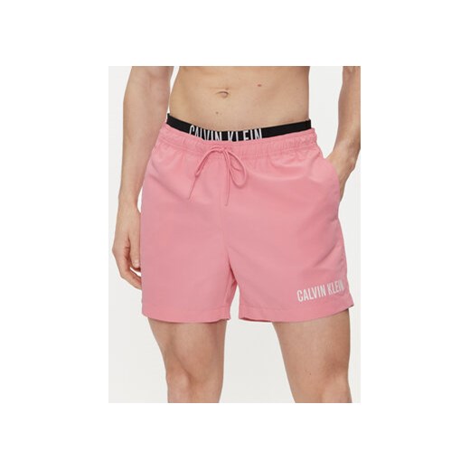 Calvin Klein Swimwear Szorty kąpielowe KM0KM00992 Różowy Regular Fit ze sklepu MODIVO w kategorii Kąpielówki - zdjęcie 170967855
