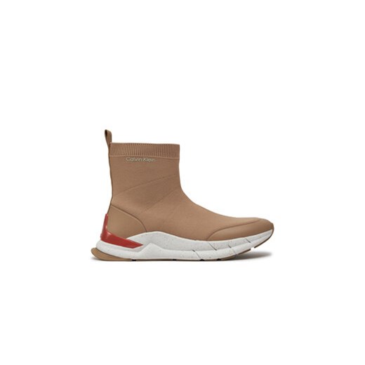 Calvin Klein Sneakersy Sockboot Runner HM0HM01241 Beżowy ze sklepu MODIVO w kategorii Buty sportowe męskie - zdjęcie 170968616