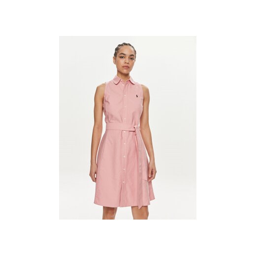 Polo Ralph Lauren Sukienka koszulowa 211943505002 Różowy Regular Fit ze sklepu MODIVO w kategorii Sukienki - zdjęcie 170968848