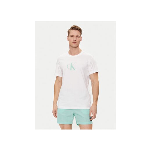 Calvin Klein Swimwear T-Shirt KM0KM00971 Biały Regular Fit ze sklepu MODIVO w kategorii T-shirty męskie - zdjęcie 170969529