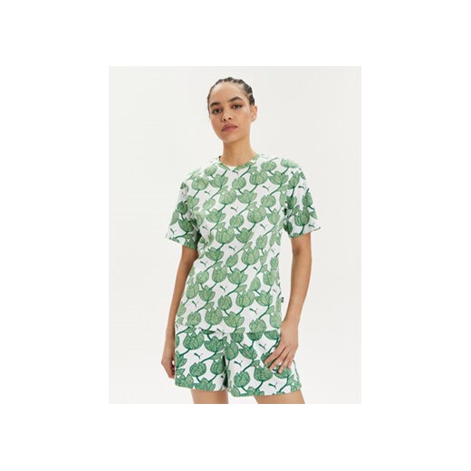 Puma T-Shirt Ess+ Blossom 679493 Zielony Relaxed Fit ze sklepu MODIVO w kategorii Bluzki damskie - zdjęcie 170969828