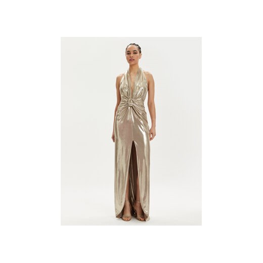 Nissa Sukienka wieczorowa RS14865 Złoty Regular Fit ze sklepu MODIVO w kategorii Sukienki - zdjęcie 170969947