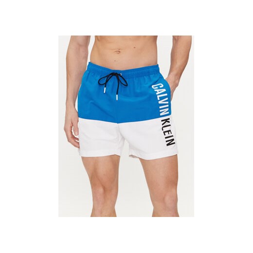 Calvin Klein Swimwear Szorty kąpielowe KM0KM00994 Niebieski Regular Fit ze sklepu MODIVO w kategorii Kąpielówki - zdjęcie 170970066