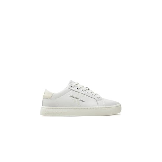 Calvin Klein Jeans Sneakersy Classic Cupsole Laceup YW0YW01269 Biały ze sklepu MODIVO w kategorii Buty sportowe damskie - zdjęcie 170970135