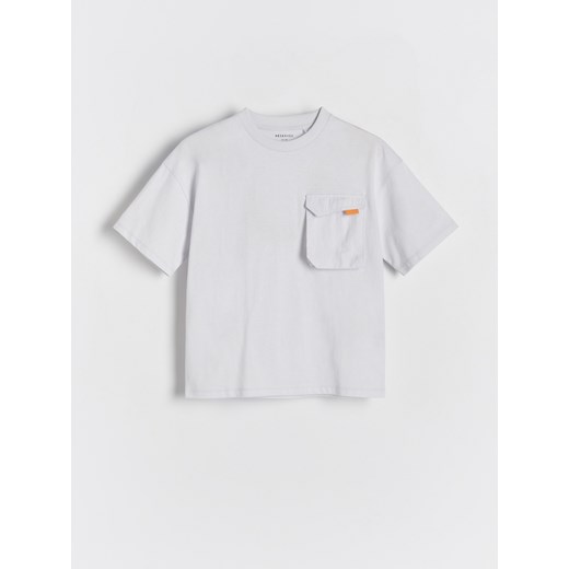 Reserved - Bawełniany t-shirt oversize - złamana biel ze sklepu Reserved w kategorii T-shirty chłopięce - zdjęcie 170971466